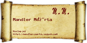 Mandler Márta névjegykártya